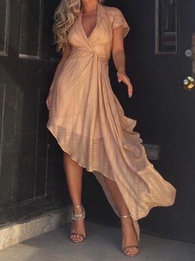 RONNY KOBO • Yuval Silk Dress in Peach